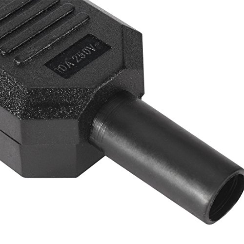 sourcing map CA 250V 10A IEC320 C14 3 Clavijas Enchufe Macho Conector Adaptador Montaje en Panel Recableable