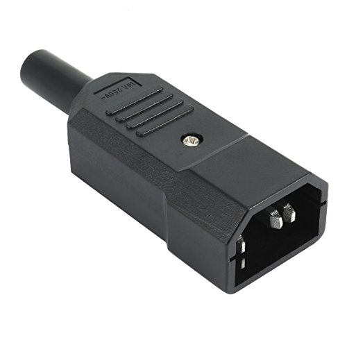 sourcing map CA 250V 10A IEC320 C14 3 Clavijas Enchufe Macho Conector Adaptador Montaje en Panel Recableable