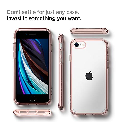 Spigen Funda Ultra Hybrid Compatible con Apple iPhone SE 2020/ iPhone 8/7 - Rosa Cristalina