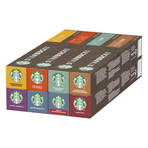 Starbucks By Nespresso Variety Pack, 8 X Tubos De 10 Cápsulas De Café 444 g