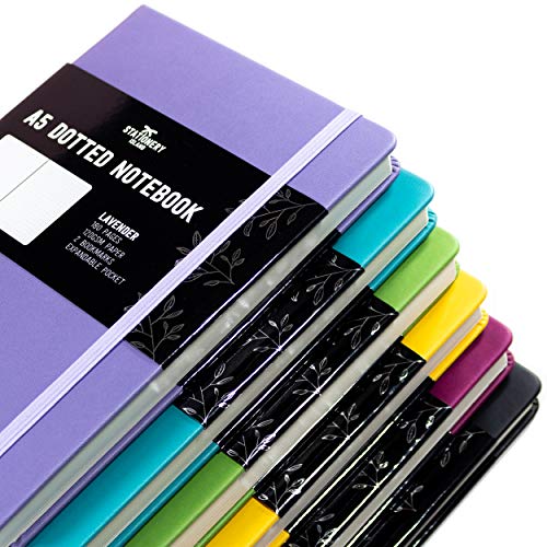 Stationery Island Cuaderno Punteado A5 – Negro. Bullet Journal de Tapa Dura Con 180 Páginas y Papel Premium de 120gsm. Para Notas, Planificación, Estudio, Viajes, Diario y Proyectos