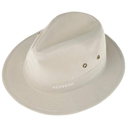 Stetson Sombrero Organic Cotton Traveller Hombre - de Tela Sol con Forro Primavera/Verano - XL (60-61 cm) Beige Claro