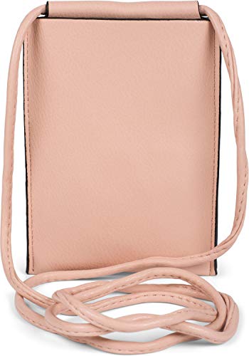 styleBREAKER Bolsa de hombro para mujeres para teléfono móvil Colores sólidos Mate, Unicolor, Bolsa de hombro, Funda para teléfono móvil, Mini bolsa 02012352, color:Rosé