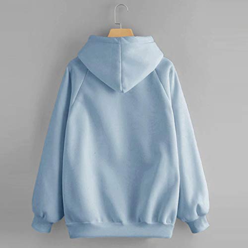 Sudadera Adolescentes Chicas Tumblr de Color Sólido con Bolsillo - Sudaderas Manga Larga Mujer Flojo Moda - Fossen Casual Sweatshirt Hoodies Suéter