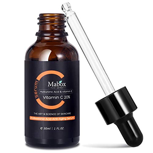 Suero de vitamina C con ácido hialurónico Vitamina E Suero facial hidratante antienvejecimiento Quite las manchas oscuras de la peca para el rostro, el cuello y el escote, 30ml