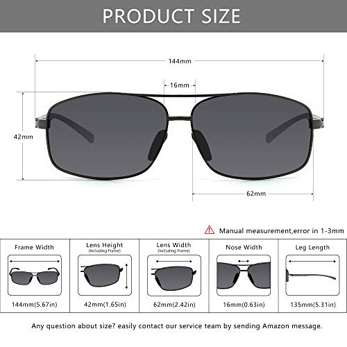 SUNGAIT Gafas de sol Hombre Polarizadas Clásico Retro Gafas de sol para Hombre metal Marco Gunmetal/gris 2458