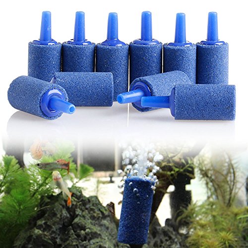 suoryisrty 10Pieces Cylinder Aquarium Bubble Air Stone Aireador Tanque de Aireación Difusor