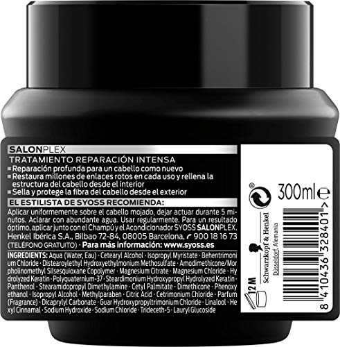 SYOSS - Mascarilla Salon Plex - Tratamiento de Reparación Intenso - 300 ml