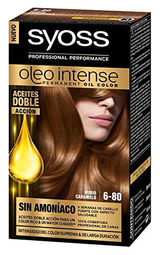 SYOSS - Oleo Intense Coloración Permanente Sin Amoníaco - Tono 6.80 Rubio Caramelo - 2 uds