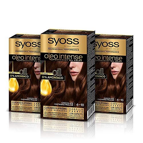 Syoss Oleo Intense - Coloración Permanente Tono 4-18 Chocolate (Pack De 3) 50 ml