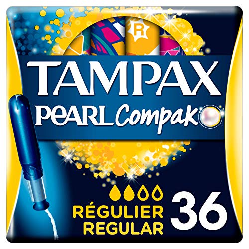 Tampax Compak Pearl Regular Con Aplicador, Óptimo Tampón Tampax En Comodidad, Protección Y Discreción, 36 Unidades