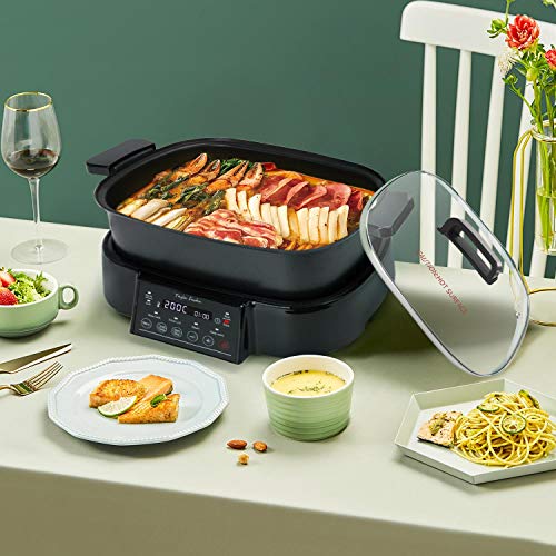 Taylor Swoden Arthur - Olla de cocción lenta, grill y vaporera.3 en 1, 1250W, multifunción, programas preconfigurados y ajuste manual, pantalla digital y táctil, función mantener caliente.Libre de BPA