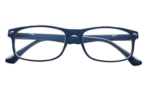 TBOC Gafas de Lectura Presbicia Vista Cansada - (Pack 2 Unidades) Graduadas +2.00 Dioptrías Montura de Pasta Azul Diseño Moda Hombre Mujer Unisex Lentes de Aumento para Leer Ver de Cerca