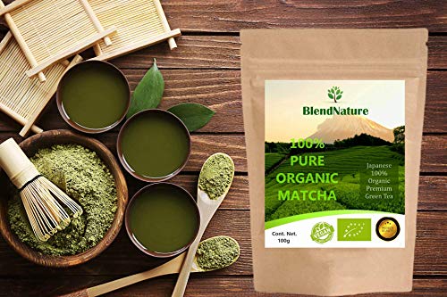 Té Verde Matcha Orgánico Japonés 100gram. Premium Bio - Grado Ceremonial – Ecológico - Deluxe Calidad Extraordinaria de Procedencia Uji – Exquisito – Vegano – Excelente Aroma y Color Intenso.