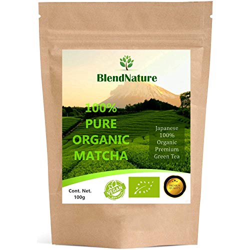 Té Verde Matcha Orgánico Japonés 100gram. Premium Bio - Grado Ceremonial – Ecológico - Deluxe Calidad Extraordinaria de Procedencia Uji – Exquisito – Vegano – Excelente Aroma y Color Intenso.