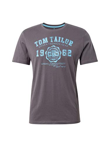 Tom Tailor Casual 1008637 Camiseta, Gris (Tarmac Grey 10899), X-Large para Hombre