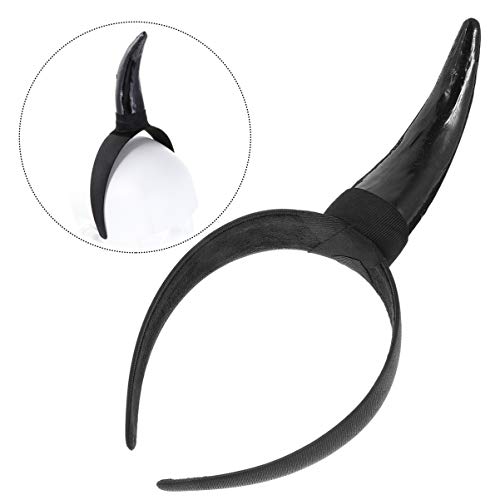 TomaiBaby Diadema de Un Solo Cuerno Aro de Pelo de Cuerno de Vaca Diademas de Cuernos de Diablo Banda de Pelo Malvada de Halloween Fantasma Animal Accesorios de Disfraces de Cosplay para