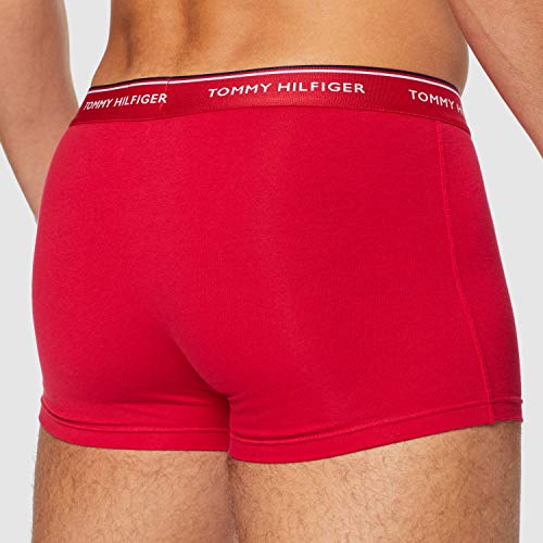 Tommy Hilfiger 3p Trunk, Blanco (White/Tango Red/Peacoat 611), Large (Pack de 3) para Hombre