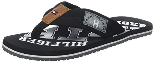 Tommy Hilfiger Essential TH Beach Sandal, Chanclas para Hombre, Negro (Black 990), 41 EU