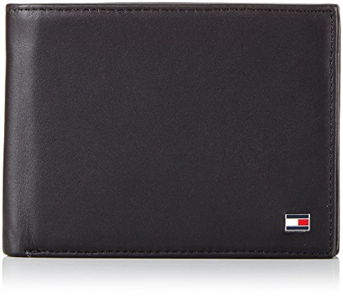 Tommy Hilfiger Eton CC Flap and Coin Pocket - Cartera para Hombre, Color Black 990, Talla 13x10x2 cm (B x H x T)