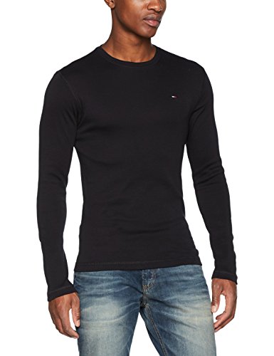 Tommy Hilfiger Original Rib Camisa, Negro (Tommy Black 078), Small para Hombre