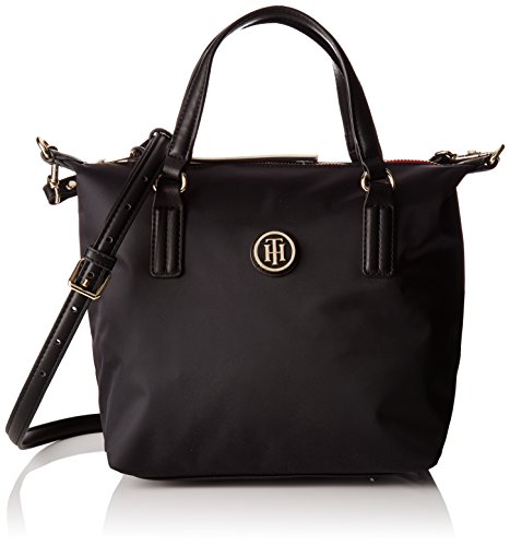 Tommy Hilfiger Poppy Small Tote, Bolso totes para Mujer, Negro (Black), 23x15x22 cm (W x H x L)