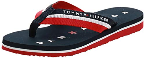 Tommy Hilfiger Tommy Loves NY Beach Sandal, Chanclas para Mujer, Azul (Midnight 403), 41 EU