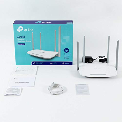 TP-Link Archer C50 - Router inalámbrico de doble banda, 1200 Mbps, 2.4 GHz a 300 Mbps y 5 GHz a 867 Mbps, 4 antenas externas de doble banda, Fast Ethernet, puerto de 100 Mbps, blanco