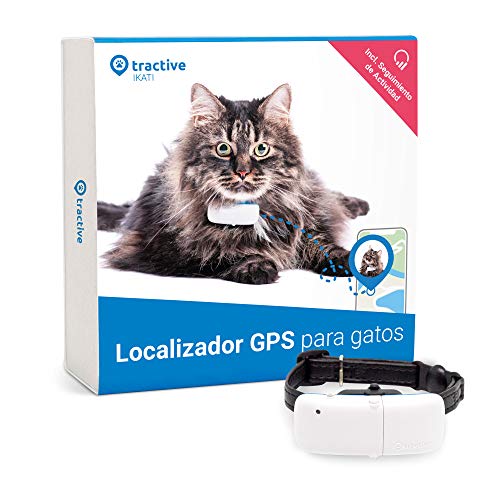 Tractive Localizador GPS para gatos, rango ilimitado, seguimiento de actividad, resistente al agua