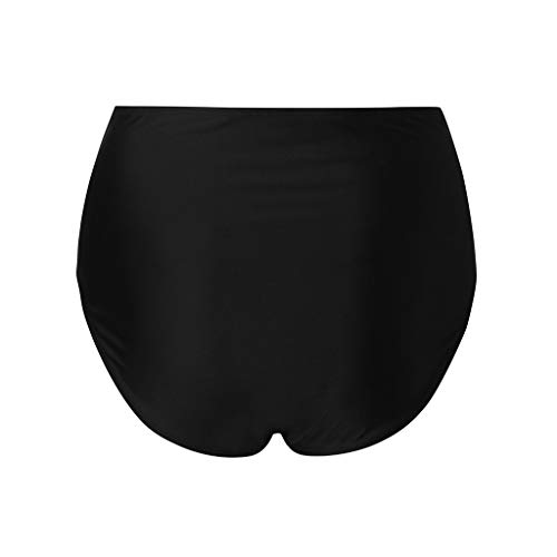 Trajes de baño Mujer SHOBDW Talle Alto Nadar Abajo Tanga Fruncido Tankini Pantalones Cortos De Chico Bragas Señoras Talla Extra Pantalones De Natacion Una Pieza Ropa de Playa Bañadores (L, T-Negro)