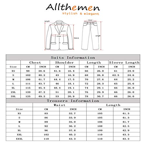 Trajes para Hombre 3 Piezas Slim Fit Boda Esmoquin Formal Un botón Cerrar Blazers Chaqueta Chaleco Pantalones