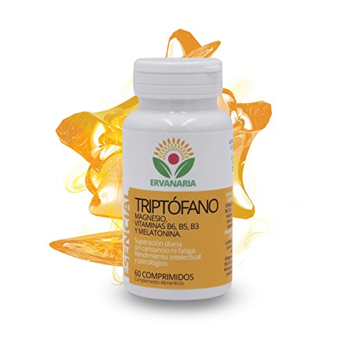 Triptófano con Magnesio, Vitaminas B6,B5,B3, Melatonina y Espirulina Como AntiOxidante, 60 C. Menos Cansancio Y Fatiga. Mejor Estado De Ánimo Concentración Y Rendimiento. Regula El Sueño La Ansiedad