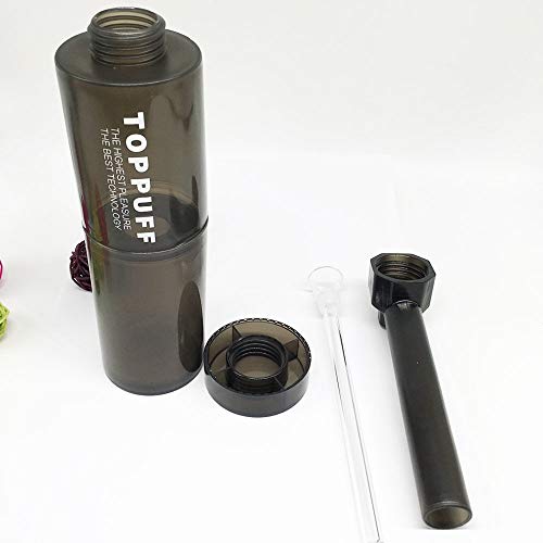 Tubo de agua que fuma de la cachimba de acrílico portable y durable con el color negro transparente de la botella plástica (tubo con la botella)