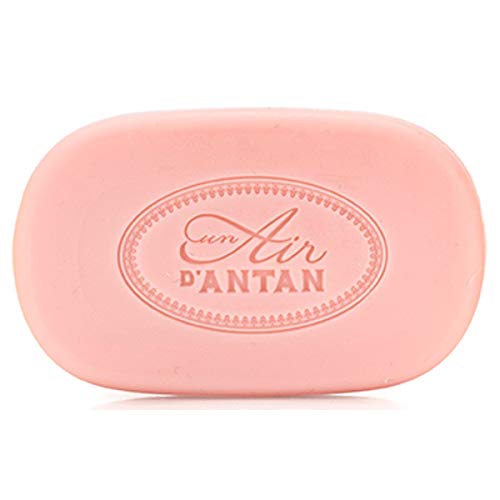 Un Air d’Antan® Jabon Tradicional Perfumado Frances Rose : Manteca de Karite Organico, Aceite de Argan Bio, Perfume Original Melocotón, Petalos de Rosa, Pachulí, Formula Hidratante, Idea Regalo - 100g