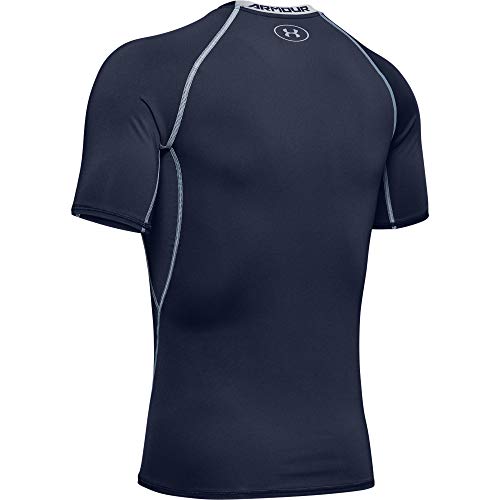 Under Armour UA Heatgear Short Sleeve Camiseta, Hombre, Azul (Midnight Navy/Steel 410), M