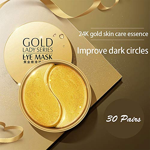 Under Eye Patches, 24K Gold Under Eye Bags Treatment Masks, Under Eye Mask Reduces Dark Circles, Eye Mask for Puffy Eyes, Eye Gel Patches Anti-Aging (60PCS)