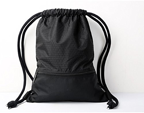 Unisex impermeable cordón bolsa de deporte mochila con bolsillo frontal para adultos perfecto para gimnasio o Teenages como escuela PE bolsa