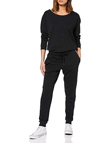 Urban Classics Ladies Long Sleeve Terry Jumpsuit Mono Largo, Negro (Black 00007), M para Mujer