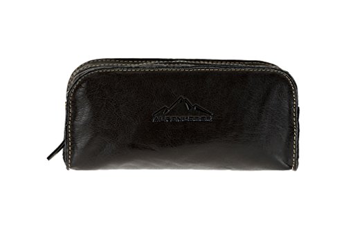 'Utility Bag Mainau | auténtica Piel de Búfalo | Multiusos Funda Marrón Negro | by Alpen Piel Negro ébano 22 cm x 10 cm x 6 cm