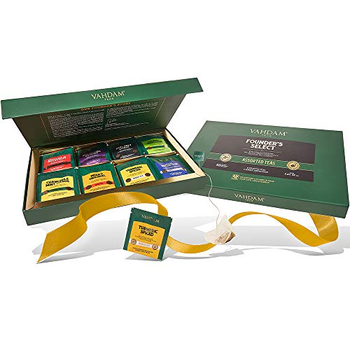 VAHDAM, muestra de bolsitas de té surtidas - Juego de regalo de 8 sabores de té, 40 bolsitas de té | El té favorito de OPRAH