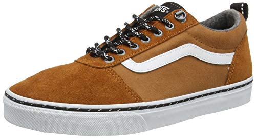 Vans Ward Suede/Canvas, Zapatillas para Hombre, Jengibre esmaltado al Aire Libre Negro, 42.5 EU