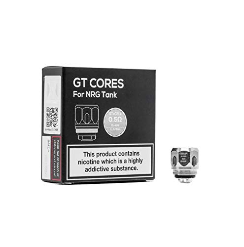 Vaporesso NRG & SE Mini tanque GT cCell Bobinas de repuesto de cerámica Paquete de 3 (GT cCell resistencia 0.5 ohm (15-40W)), Este producto no contiene nicotina ni tabaco