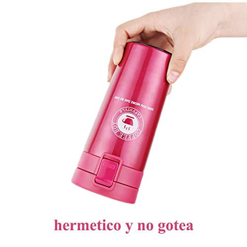 Vaso Termico Café Termo Taza Botella Taza Coche Acero Inoxidable Café Agua Thermos Frascos Termo Cafe Hermetico (Rosa)