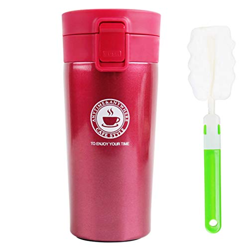 Vaso Termico Café Termo Taza Botella Taza Coche Acero Inoxidable Café Agua Thermos Frascos Termo Cafe Hermetico (Rosa)