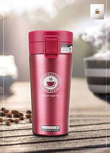 Vaso Termico Café Termo Taza Botella Taza Coche Acero Inoxidable Café Agua Thermos Frascos Termo Cafe Hermetico (Rosa)