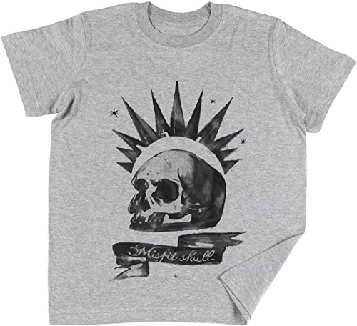 Vendax Chloes Shirt - Misfit Skull Niños Chicos Chicas Unisexo Camiseta Gris