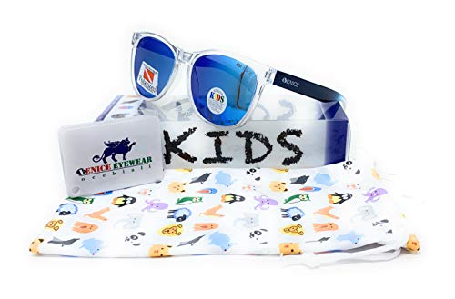 VENICE EYEWEAR OCCHIALI Gafas de sol Polarizadas para niño (Azul-Transparente)