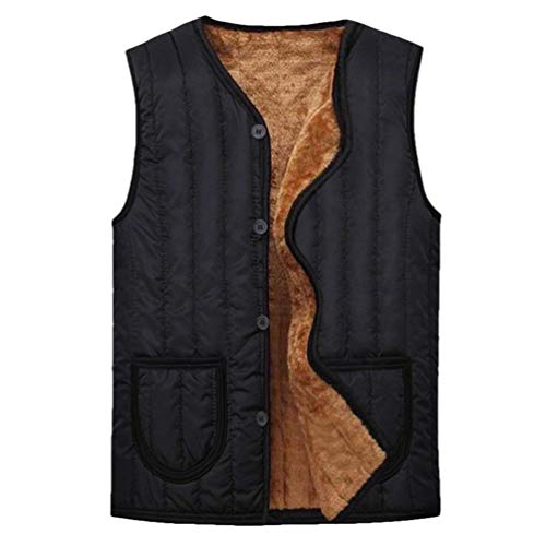 Veste D'Hiver Classique Décontractée Pour Plus Doublure Gilets Loisirs Hommes Doux Et Chaud Grandpa Bouton Boutonné Unique Avec Poches Veste Légère Décontractée (Color : Als Bild, Size : SG)