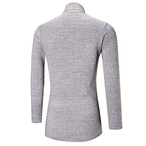 Vêtements D'Hiver Pour Hommes Adolescents Col Loisirs Châle Hommes Longue Chaud Doux Ouvert Bord Cardigan Veste Manteau Tops (Color : Gris Claro, Size : L)