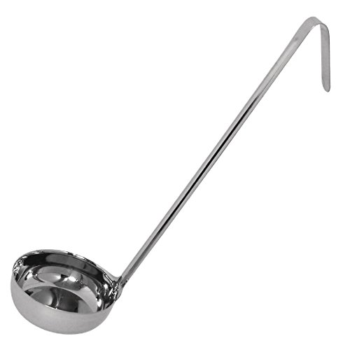 Vogue Cucharón de Fondo Plano, 118 ml Utensilio de Cocina de Acero Inoxidable para Cocinar